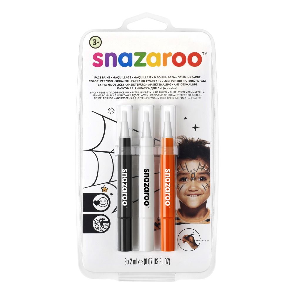 Snazaroo - Stylo pinceau de maquillage Halloween - Set de 3 - Multicolore