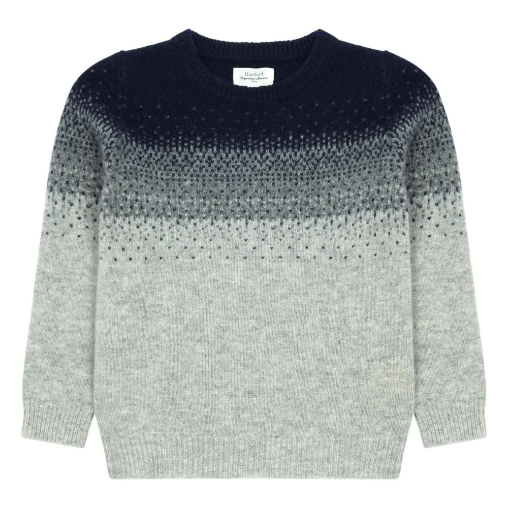 Pull Jacquard Laine Shetland Bleu marine Hartford Mode Pull Shetland Bleu Hartford | L'Exception