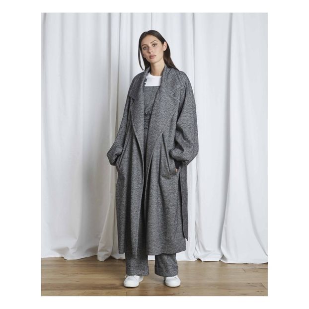 manteau peignoir gris