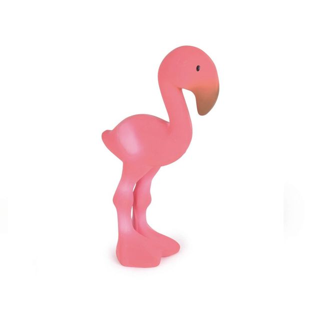 Natural Rubber Flamingo Rattle Candy pink