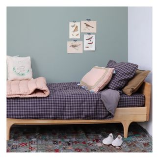 Camomile London Funda de almohada de cuadros Gingham de algodón-listing