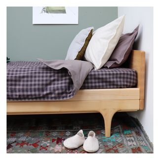 Camomile London Spannbetttuch Gingham aus Baumwolle -listing