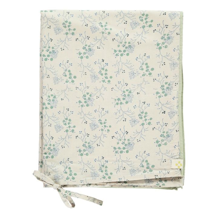 Funda de edredón Minako Floral de algodón | Azul- Imagen del producto n°0