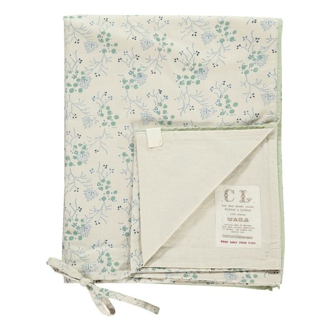Minako Floral Cotton Fitted Sheet  | Blue