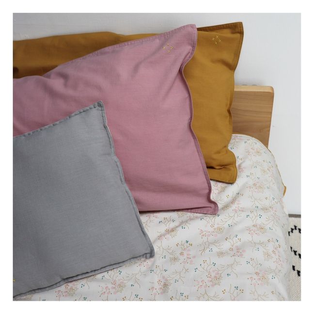 Minako Floral Cotton Fitted Sheet  | Gold