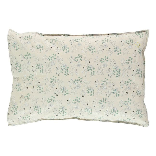 Funda de almohada Minako Floral de algodón Azul