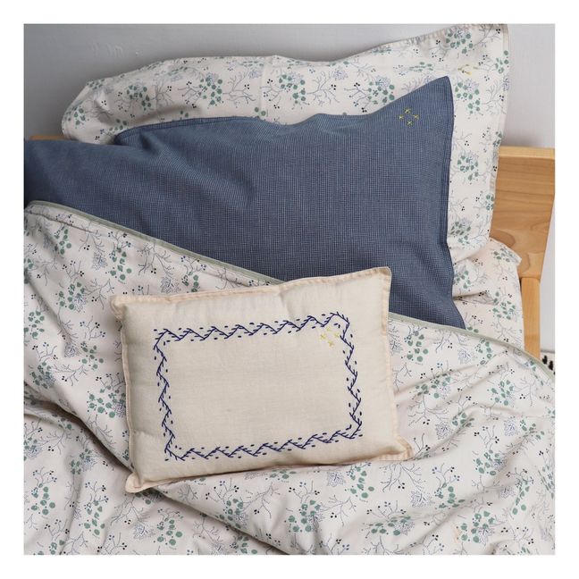 Funda de almohada Minako Floral de algodón | Azul