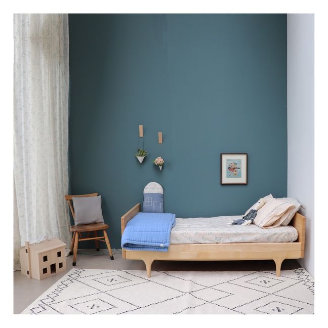 Copri Materasso Minako Floral in cotone  | Blu
