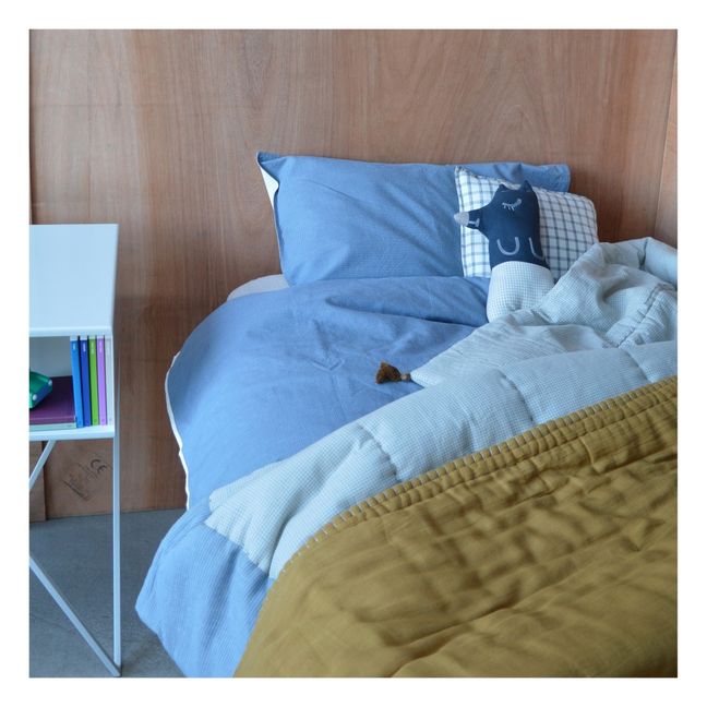 Bettbezug Karomuster aus Baumwolle  | Blau