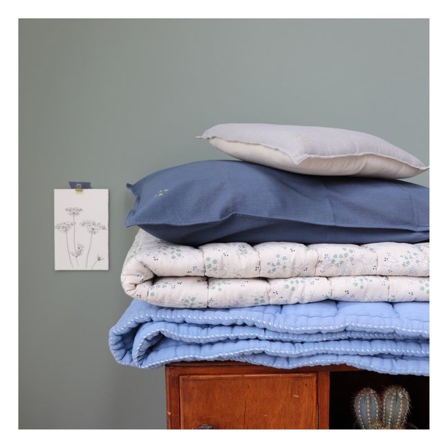 Decke handgestrickt  | Blau