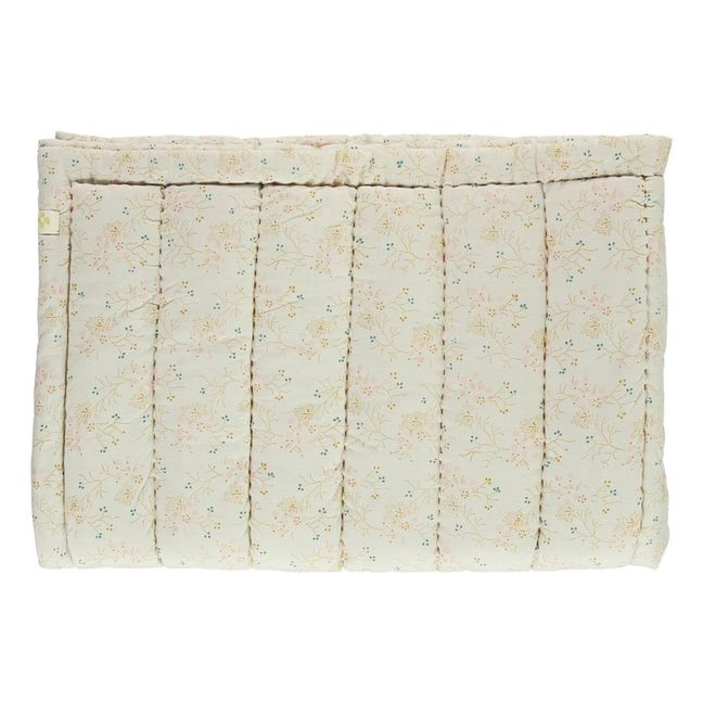 Couverture matelassée brodée main en coton | Doré