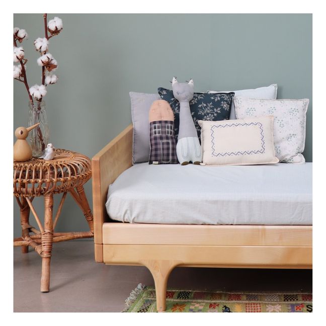 Coussin Minako Floral en coton | Bleu