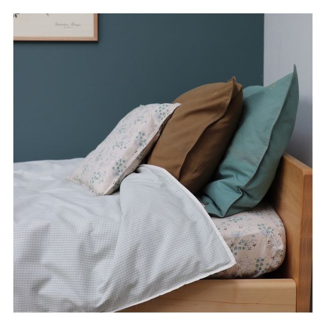Coussin Minako Floral en coton | Bleu