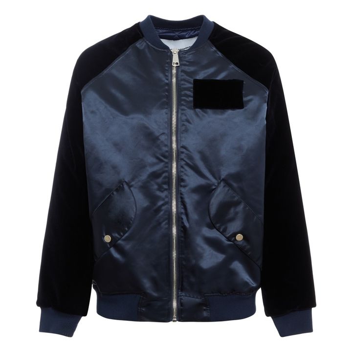 navy blue satin jacket