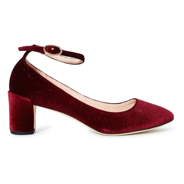 Electra Velvet Mary Jane Shoes Burgundy Repetto Shoes Adult