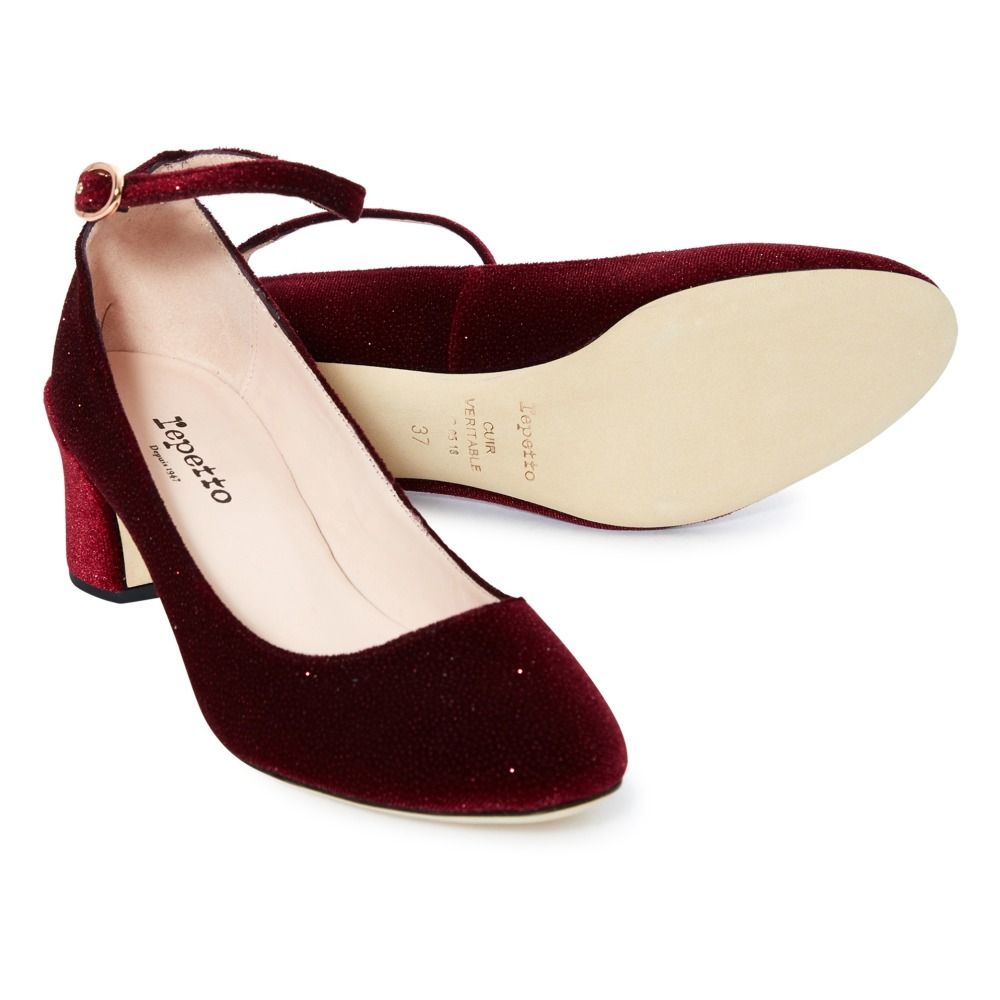 velvet flat mary jane shoes