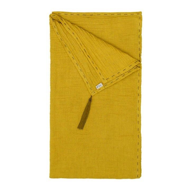 Numero 74 - Foulard Paréo Pompons 200*104 - Collection Femme - - Jaune