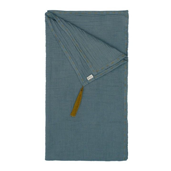 Numero 74 - Foulard Paréo Pompons 200*104 - Collection Femme - - Ice Blue S032