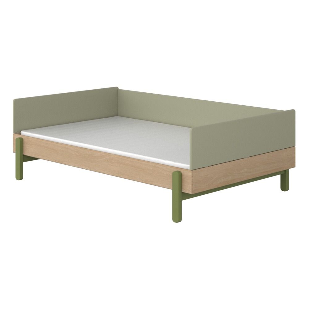 Flexa - Banquette Lit Popsicle grande profondeur en chêne 120x200 cm - Vert