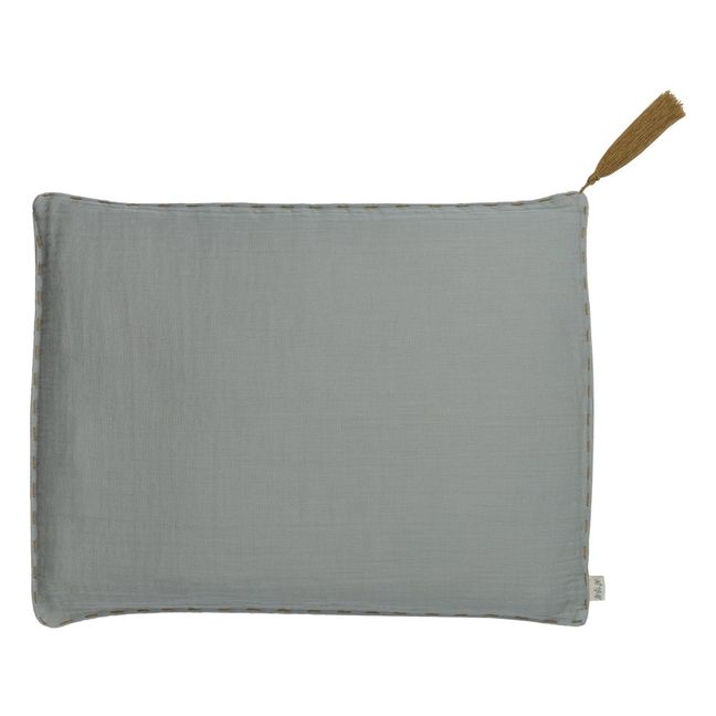 Cojín rectangular de algodón biológico Silver Grey S019
