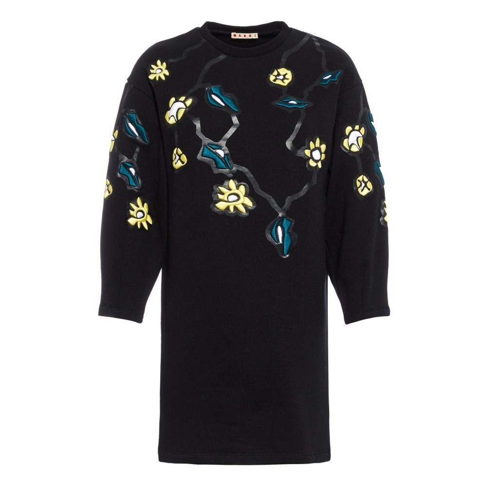 Marni - Robe Broderies - Fille - Bleu marine