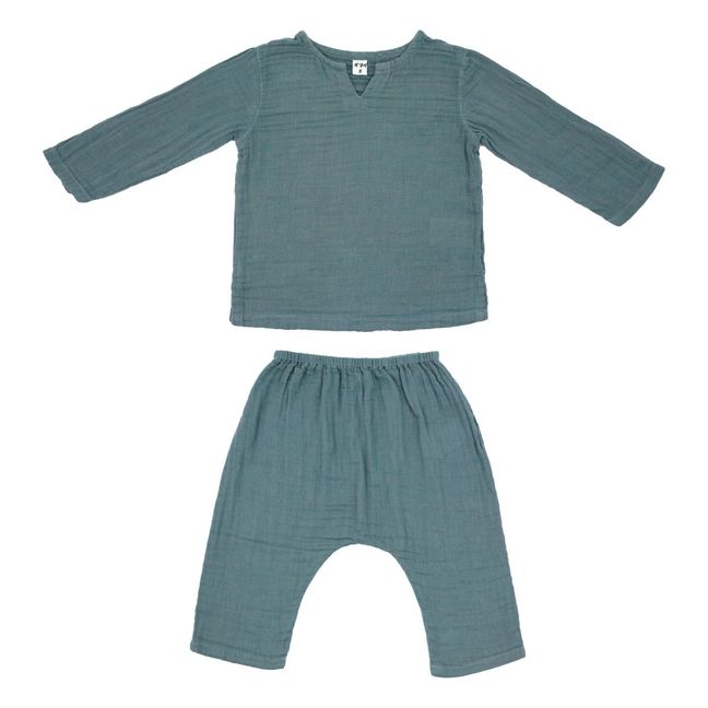 Tunisien + Pantalon Coton Bio Zac | Bleu stone