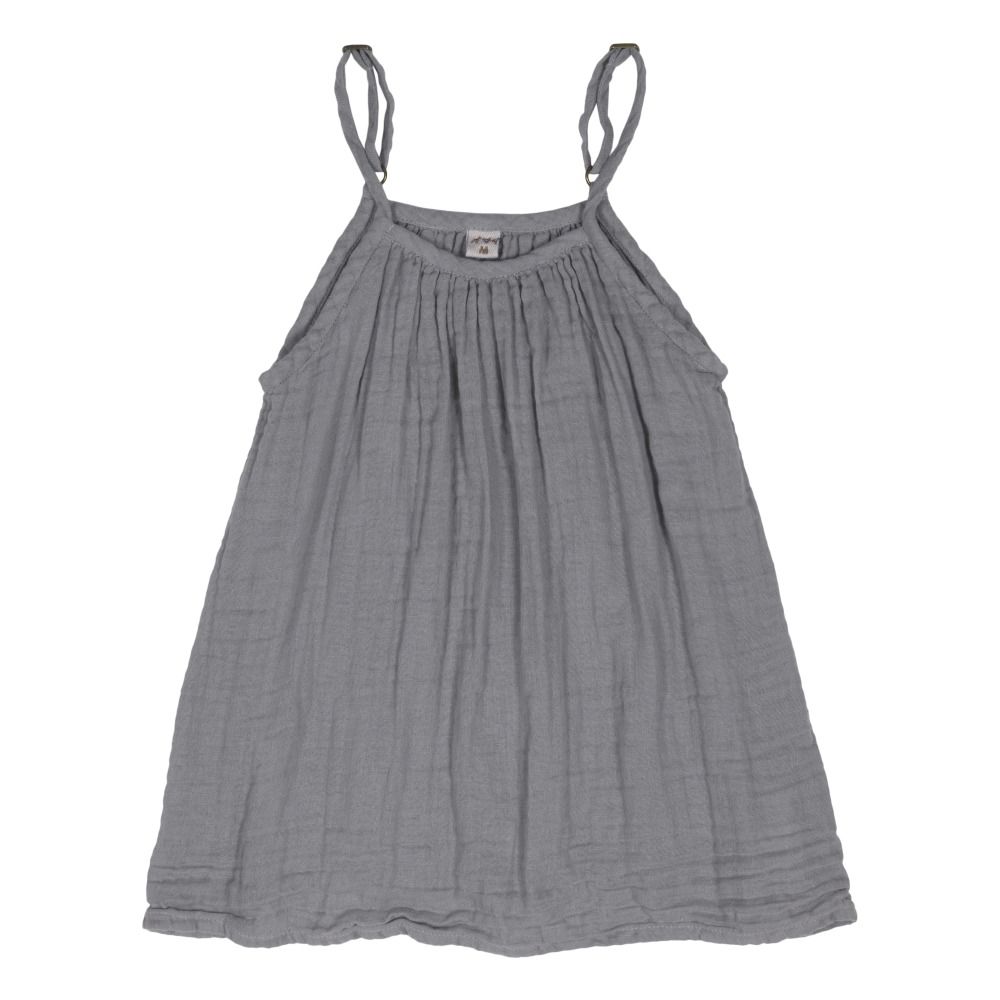 Numero 74 - Robe Coton Bio Mia - Fille - Stone Grey S045