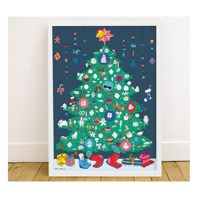 Poster géant avec stickers Noël 100x70 cm