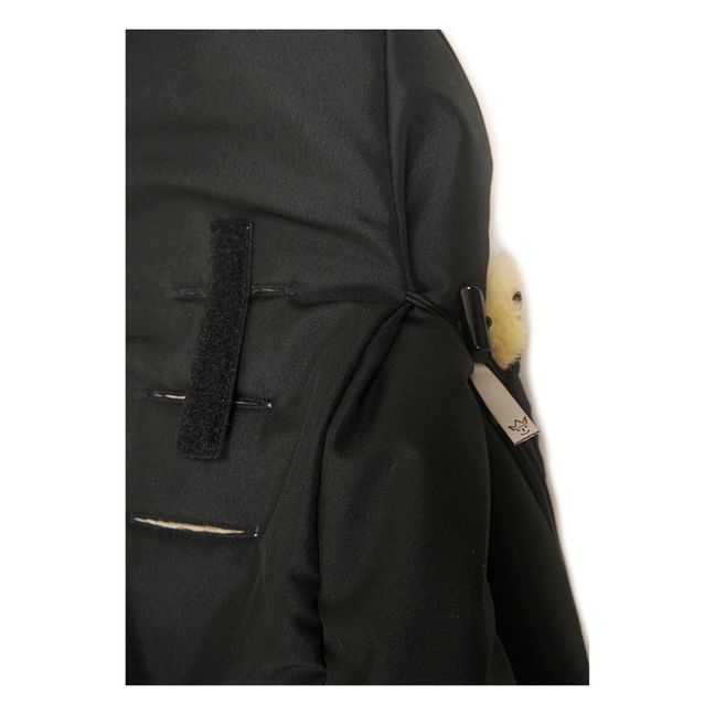 Saquito de piel de cordero miel Premium | Negro