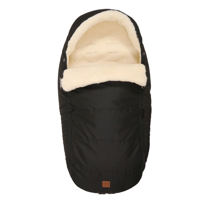 Saquito de piel de cordero blanco Premium | Negro