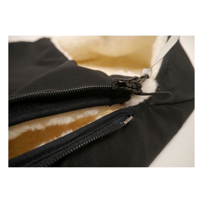Saquito de piel de cordero blanco Premium | Negro