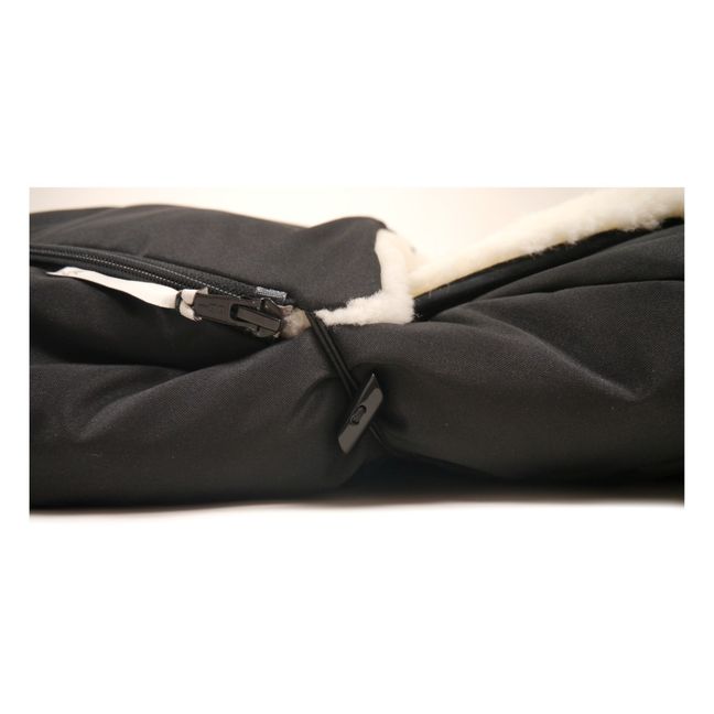 Saquito de piel de cordero blanco Premium | Negro
