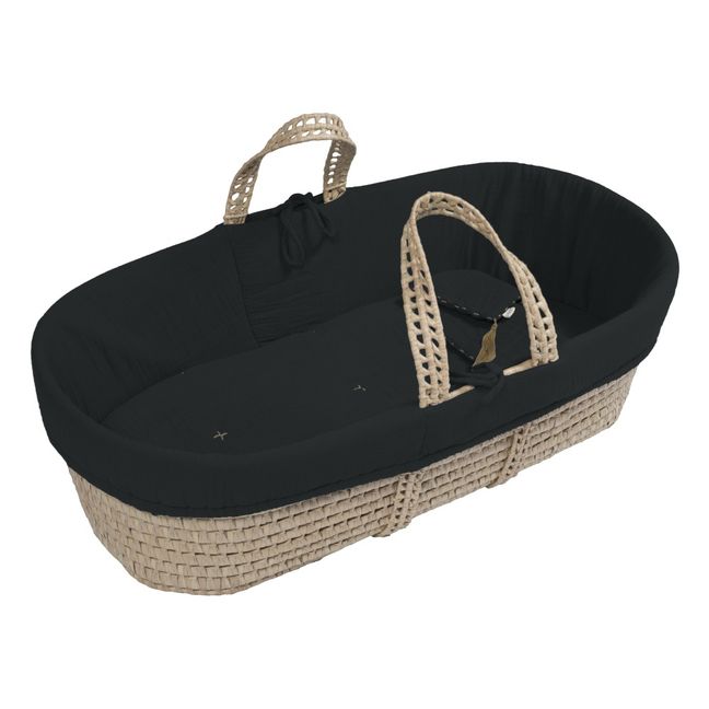 Parure pour couffin en gaze de coton bio | Dark Grey S021