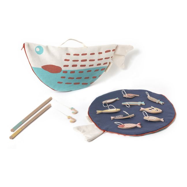 Juego de pesca con hilo de madera