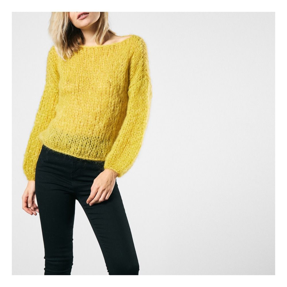 Pullover Mohair Uni Giallo limone Maiami Moda Adulto