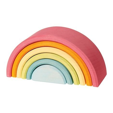Grimm's - Tunnel pastel en bois - 6 pièces - Multicolore