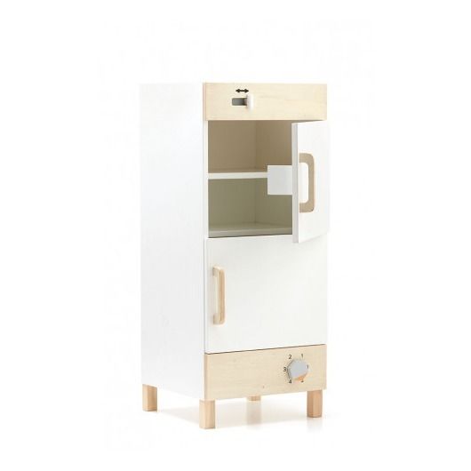 Kühlschrank und Tiefkühlschrank aus Holz