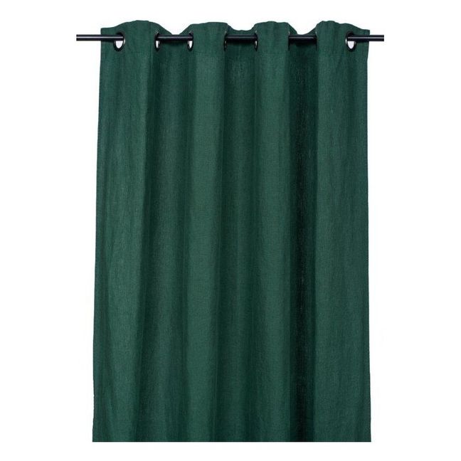 Propriano Linen Curtain  Forest Green