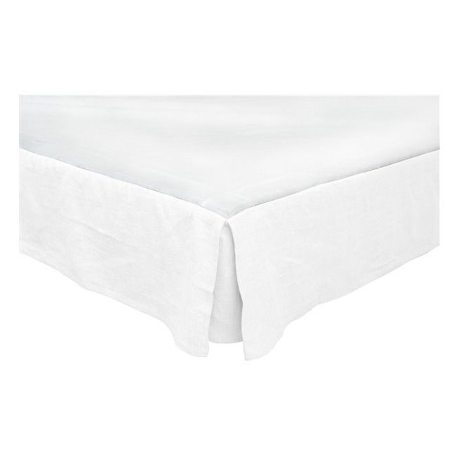 Linen Bed Valance White Harmony Design Adult