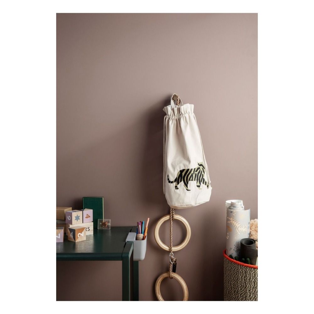 Tiger organic cotton storage bag Ecru- Product image n°1