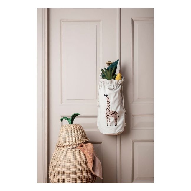 Borsa pper sistemare di cotone bio Giraffa | Ecru
