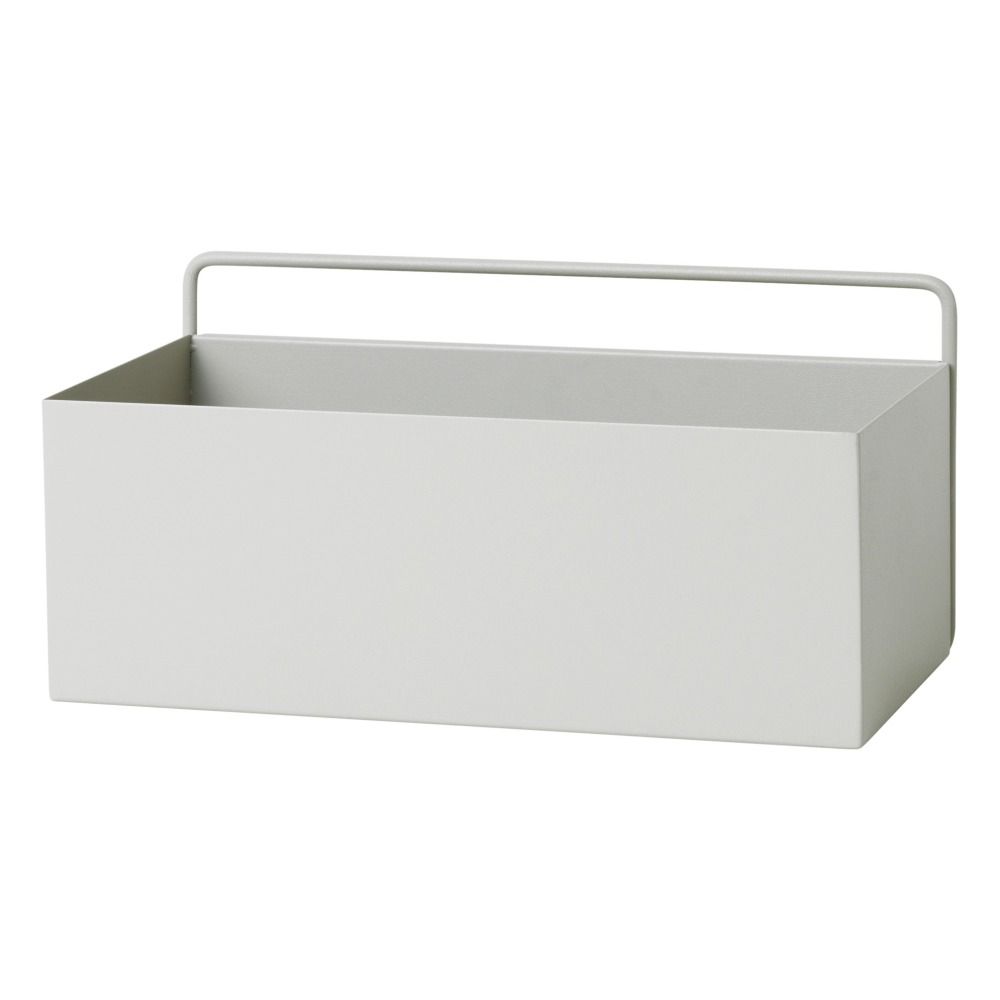 Caja metálica rectangular blanca