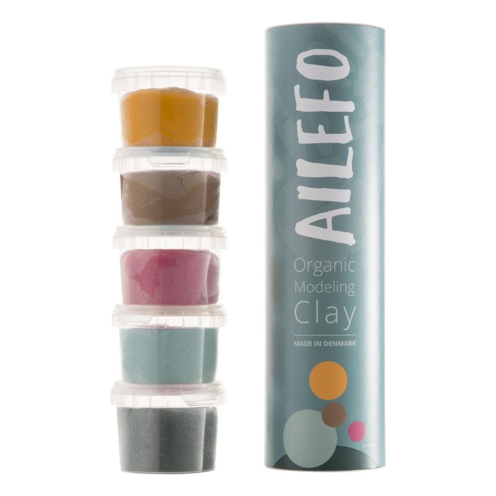 Ailefo - Pâte à modeler bio - Set de 5 - Multicolore