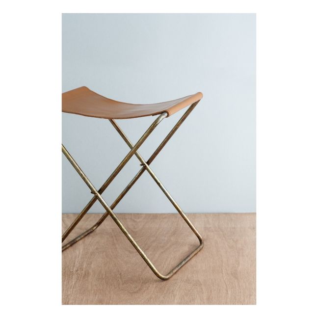 Tabouret pliant Nola en cuir