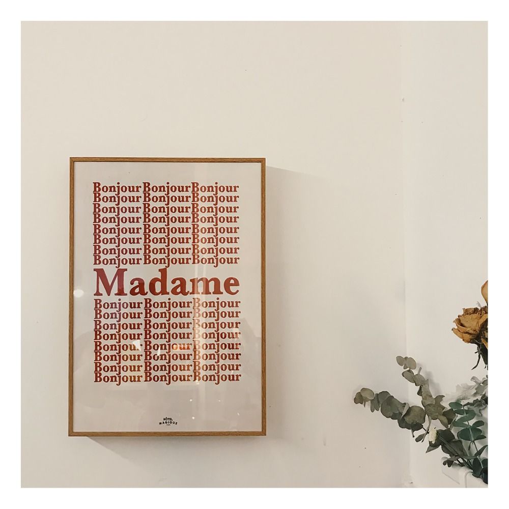 Bonjour Madame Art Print - Size A3 Hôtel Magique Design Adult