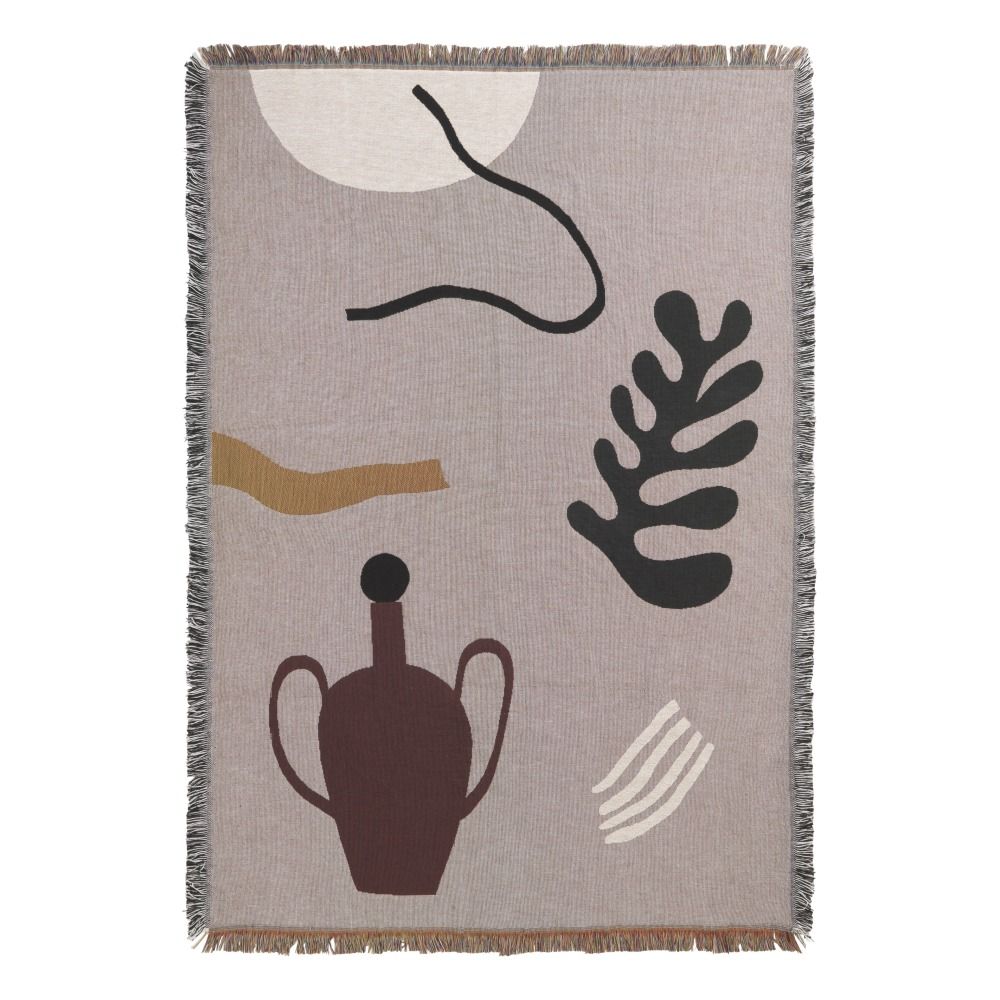 Ferm Living - Couverture en coton Mirage - Gris