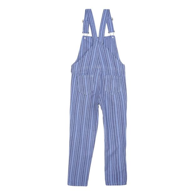striped linen dungarees