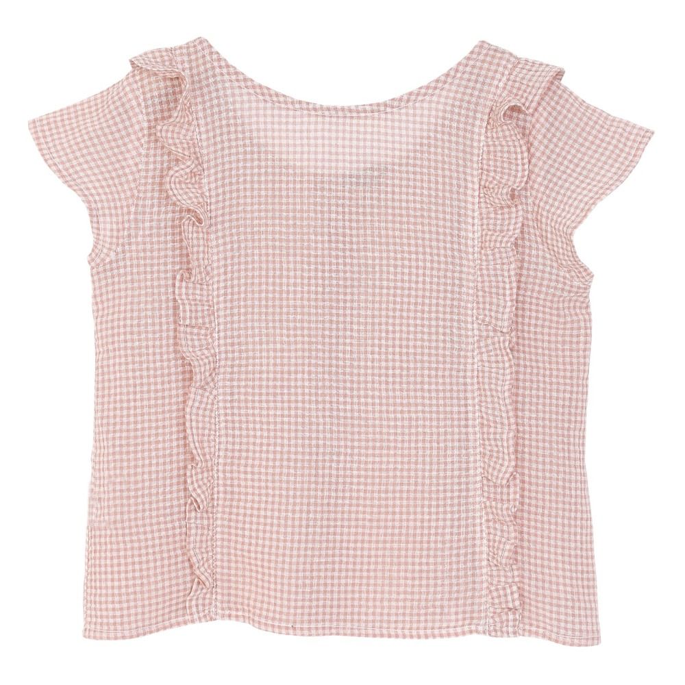Emile et Ida - Blouse Vichy - Fille - Rose pêche