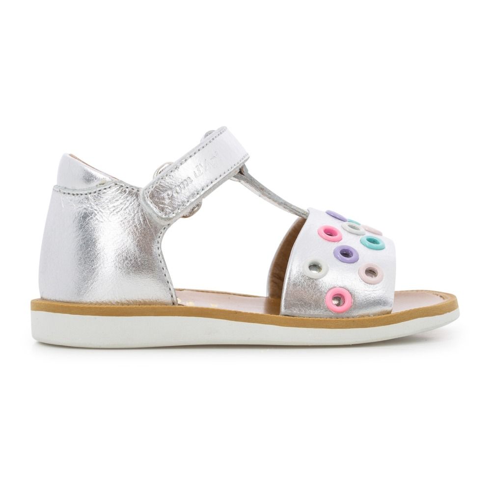 Pom d'Api - Sandales Poppy Eyelet - Fille - Argenté