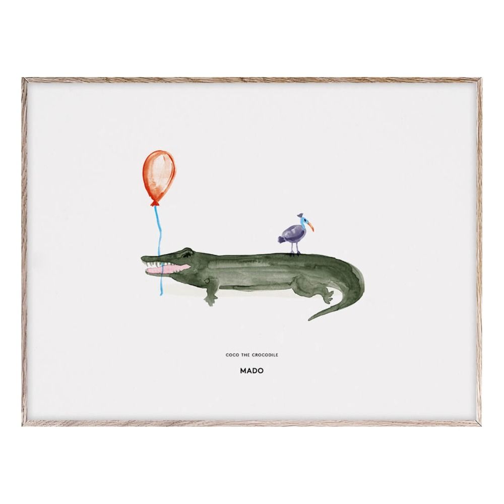 Mado - Affiche Coco the Crocodile 40x30 cm - Multicolore